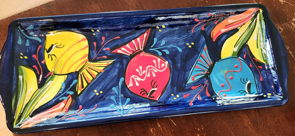 IVANROS Ceramic Hand Painted Serving Platter Made in Spain