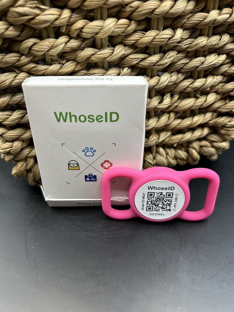 WhoseID QR Code Dog Tag with NFC, Personalized Pet ID Tag, Silicone Dog Tag
