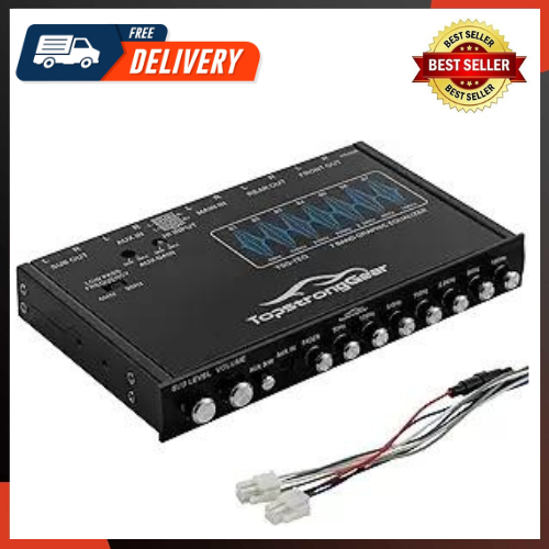 TSG7EQ 7-Band Car Audio Graphic Equalizer with Front 3.5Mm Aux Input High