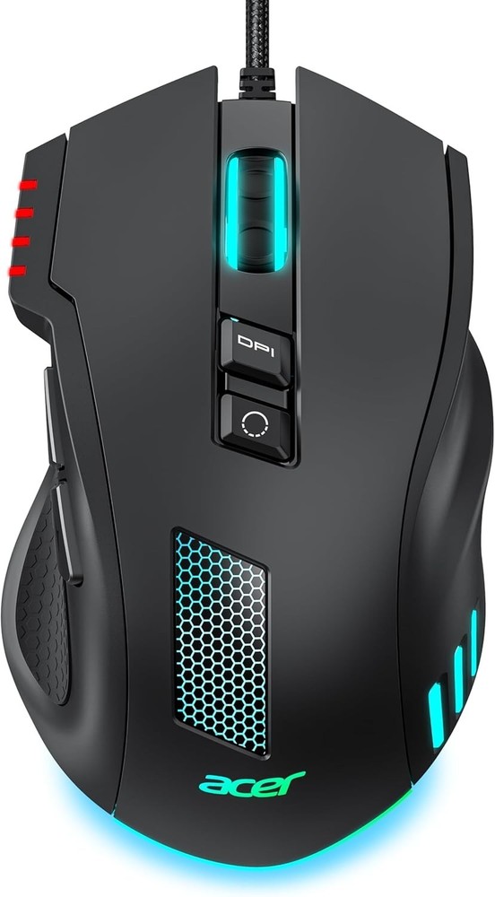 Wired Gaming Mouse, 12,800 DPI RGB Ergonomic Computer Mouse with Optical Sensor,
