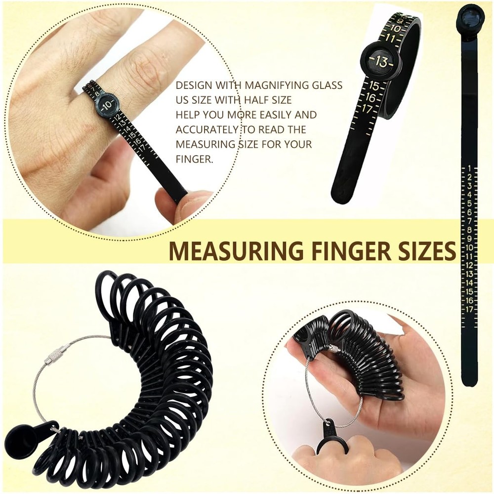 Ring Sizer Measuring Tool Kit Mandrel Sizing Finger COLORFUL
