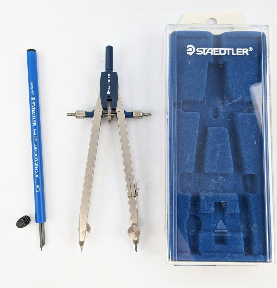 STAEDTLER LOT SET Drafting Compass, Mars Micro, Letter Guide, Separator GERMANY