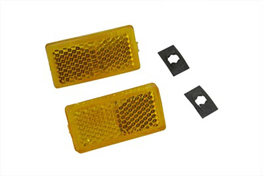 Front Amber Reflector Set fits Harley Davidson