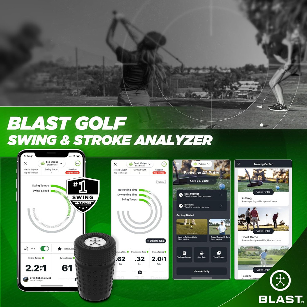 Blast Golf - Swing and Stroke Analyzer (Sensor) I Captures Putting, Full Swing,