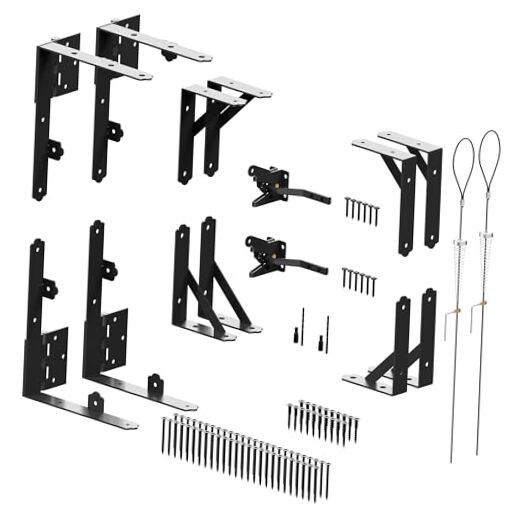 Gate Corner Brace Bracket Anti Sag Gate Frame Kit with Self-Locking Gate 2