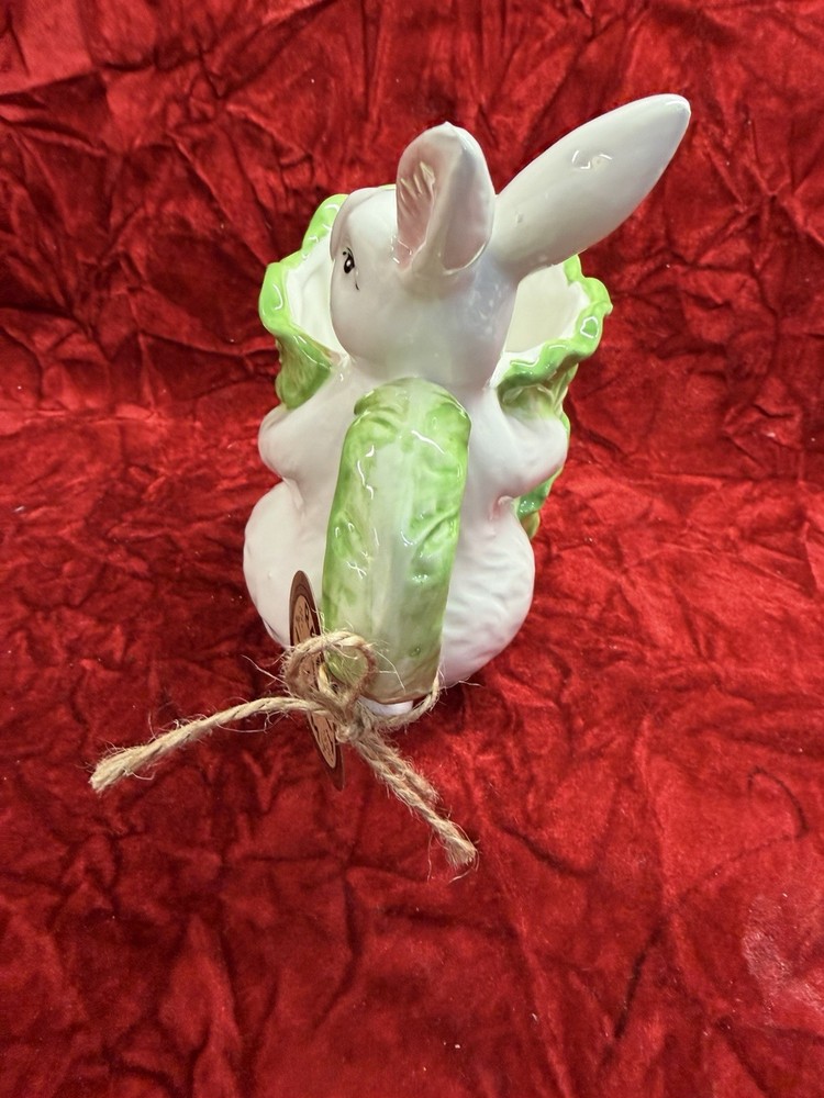 Arlington Designs Easter Bunny Rabbit Cabbage Ceramic Sugar Bowl /creamer New