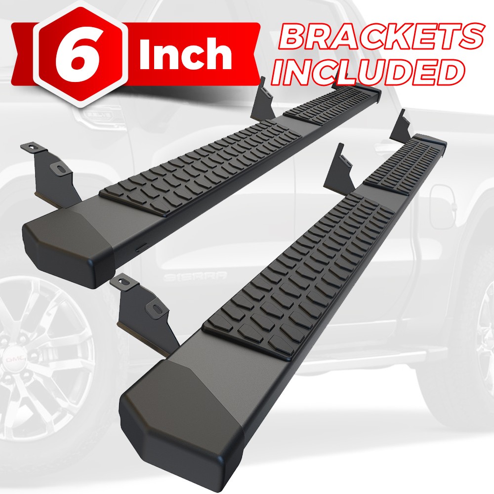 6" Running Boards For 2007-2018 Silverado Sierra Extended Double Cab Side Step