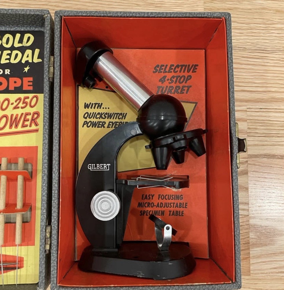 Vintage Gilbert Microscope And Lab Set