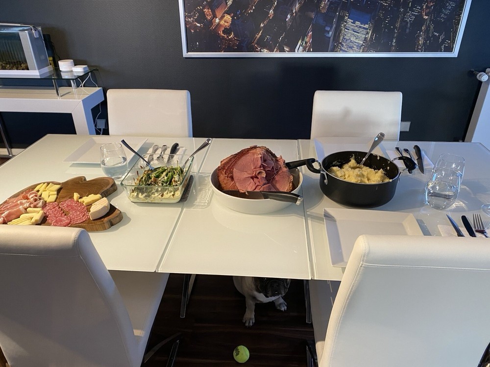 Glass Dining Table And Four Chairs