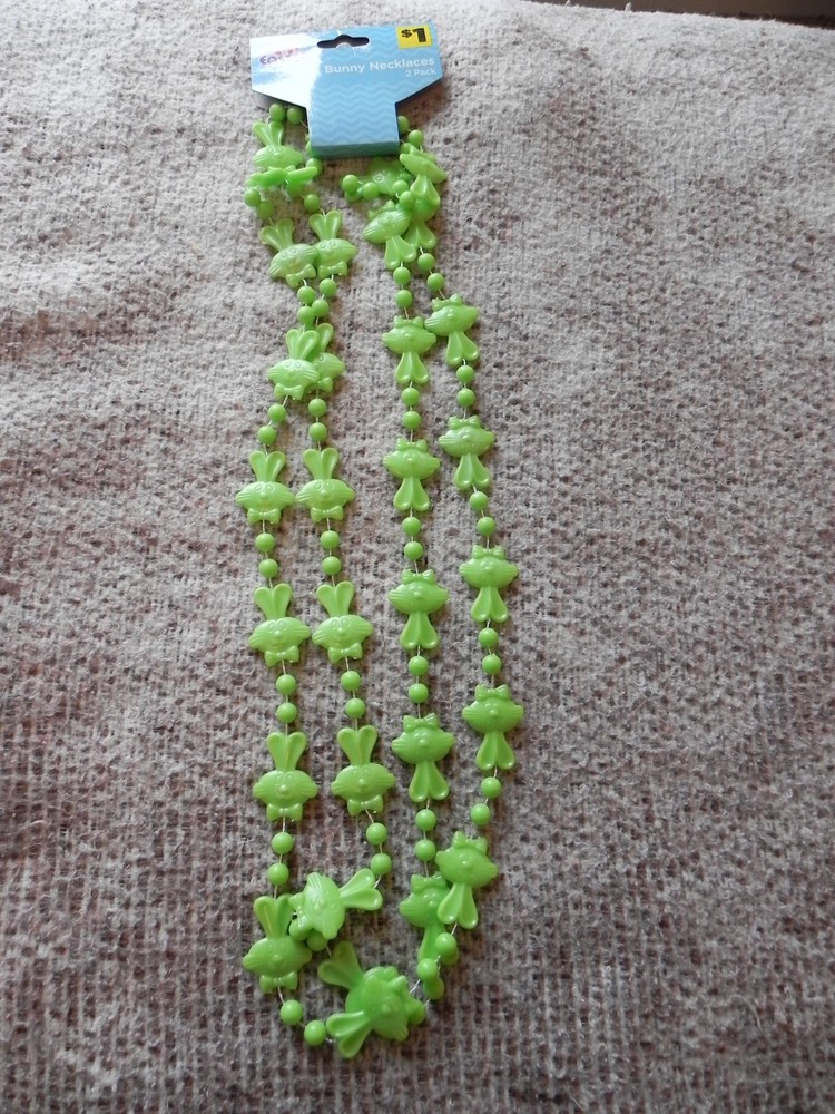 Hop Into Easter, Plastic Easter Bunny Necklaces, 2 Count