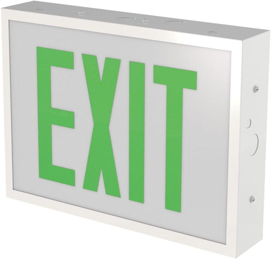 Indura TCE Exit Sign with LED Light Source, Steel Construction, Switchable Red a