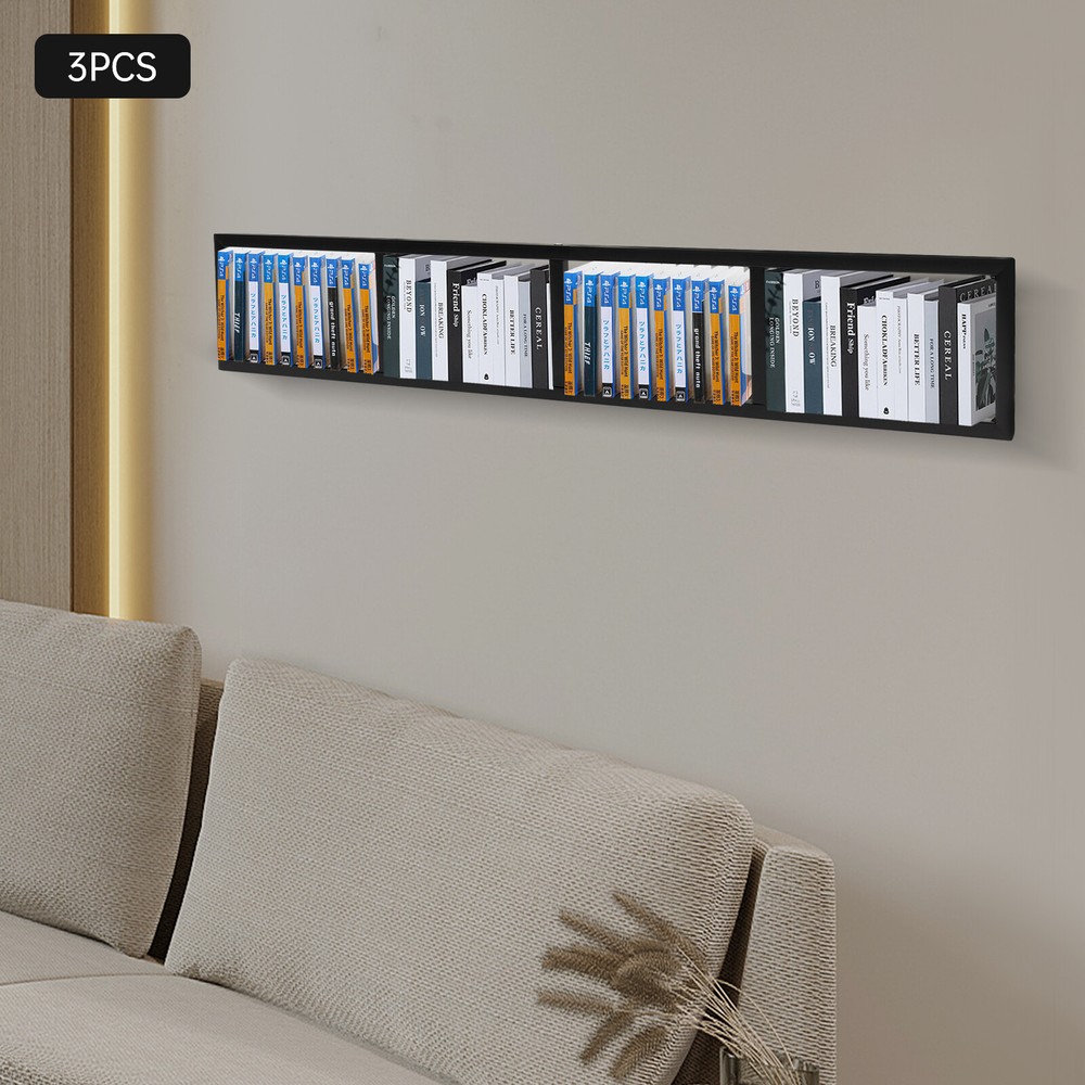 3-Stand Wall Mount CD Rack - Space-Saving Media Storage Organizer