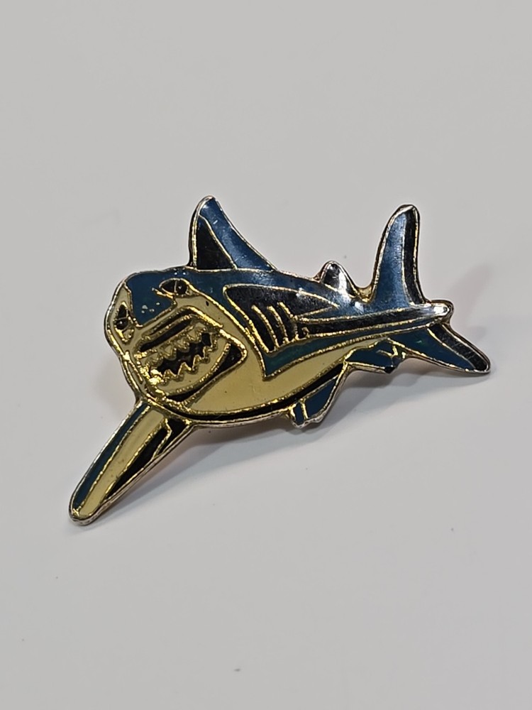 Blue Shark With Big Teeth Lapel Pin