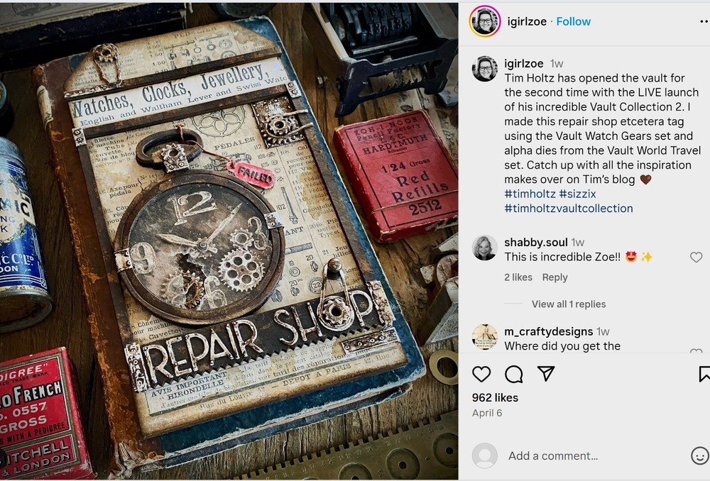 Sizzix Thinlits 29pc Vault Watch Gears #666603 Retail $20.99 by Tim Holtz