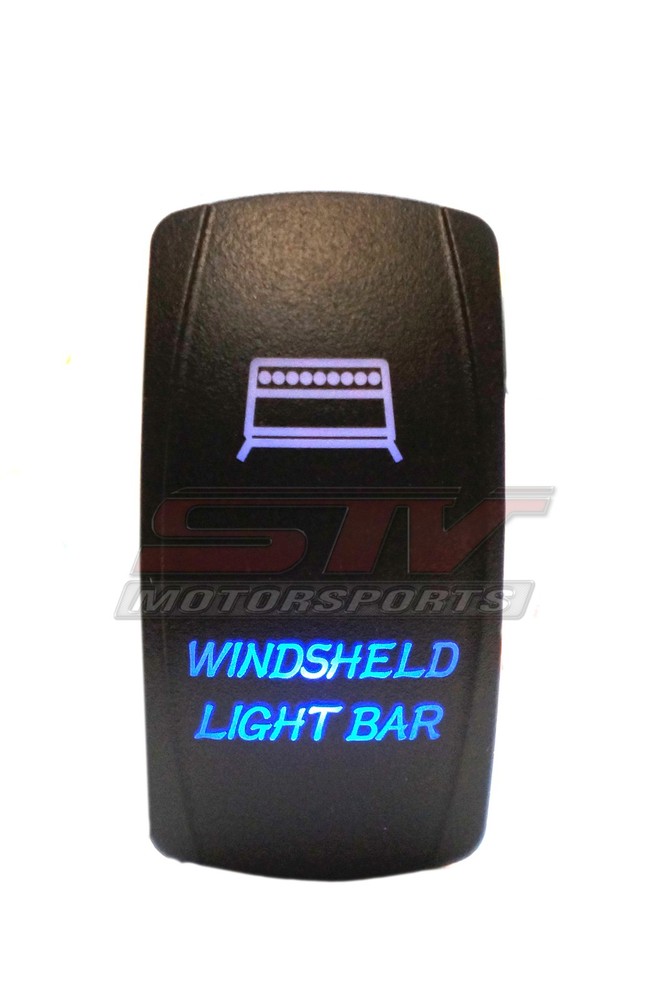 BLUE DUAL LED BACKLIT ROCKER SWITCH LASER ETCHED WINDSHIELD LIGHT OFFROAD
