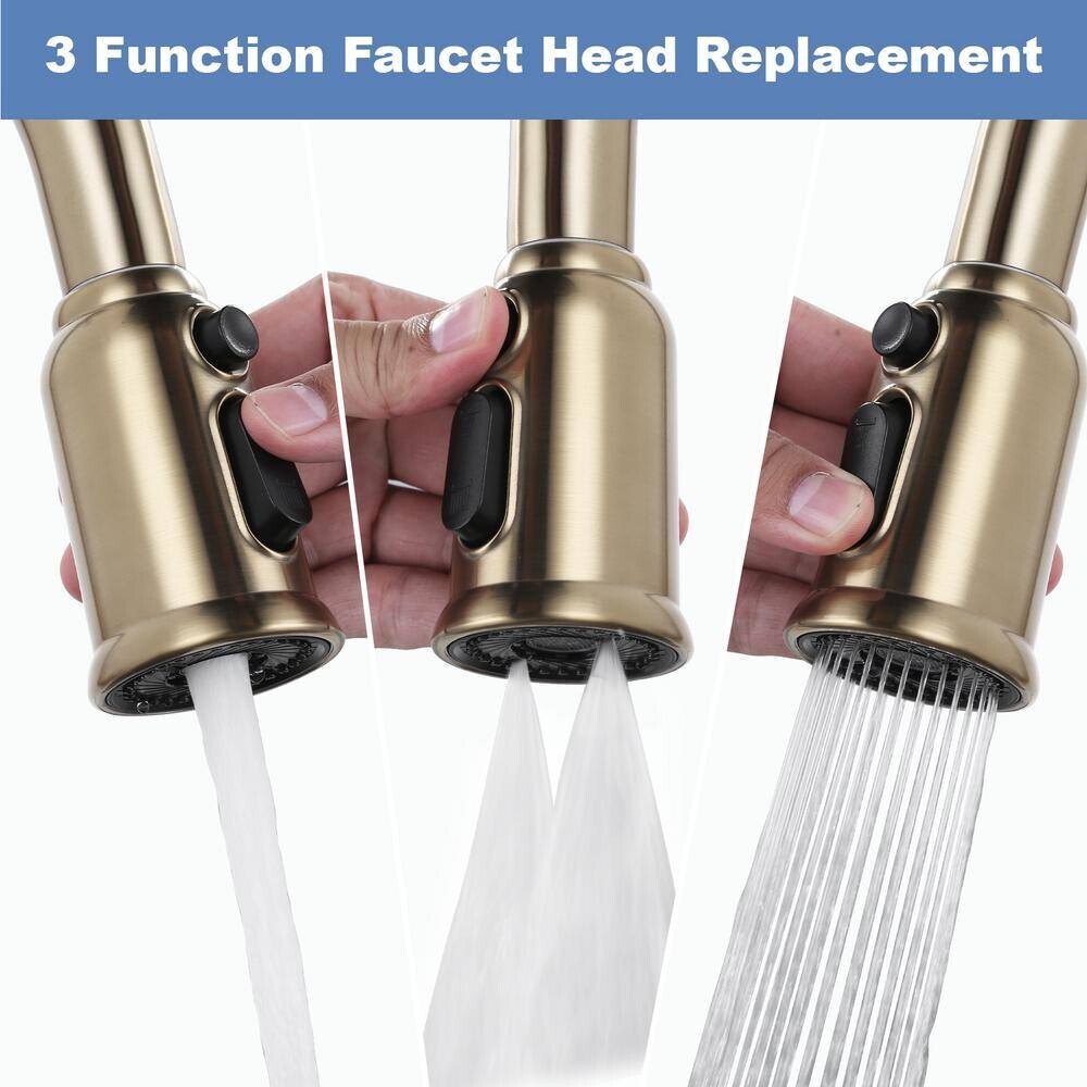 Three-Function Pull Down Kitchen Faucet Head Replacement