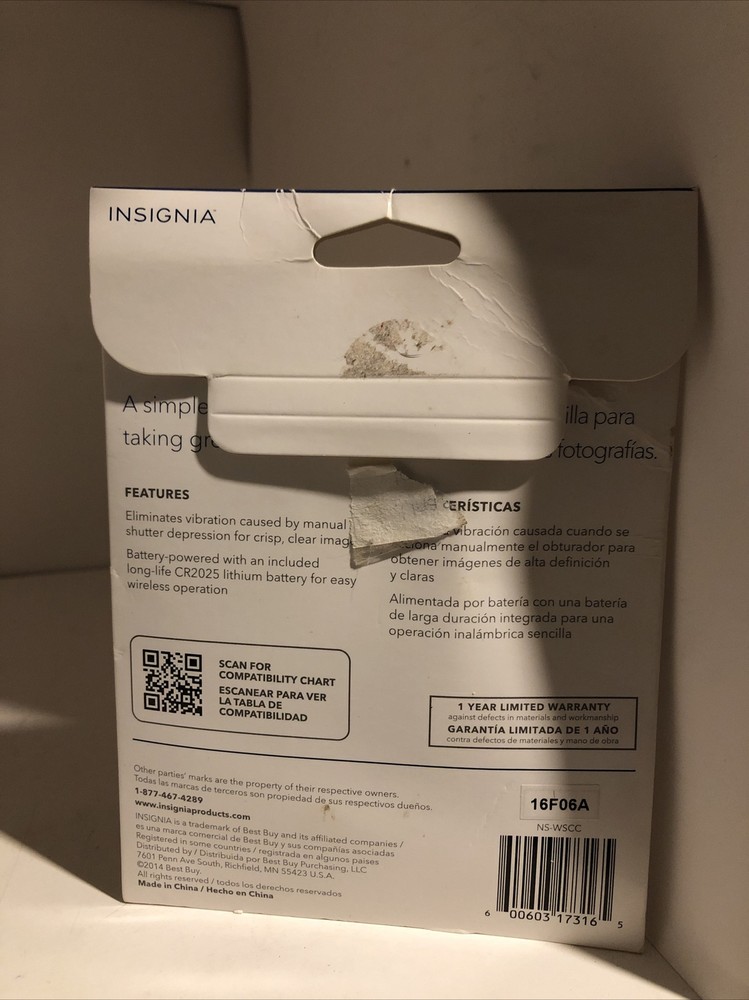 Insignia - Wireless Remote Shutter Control for Canon