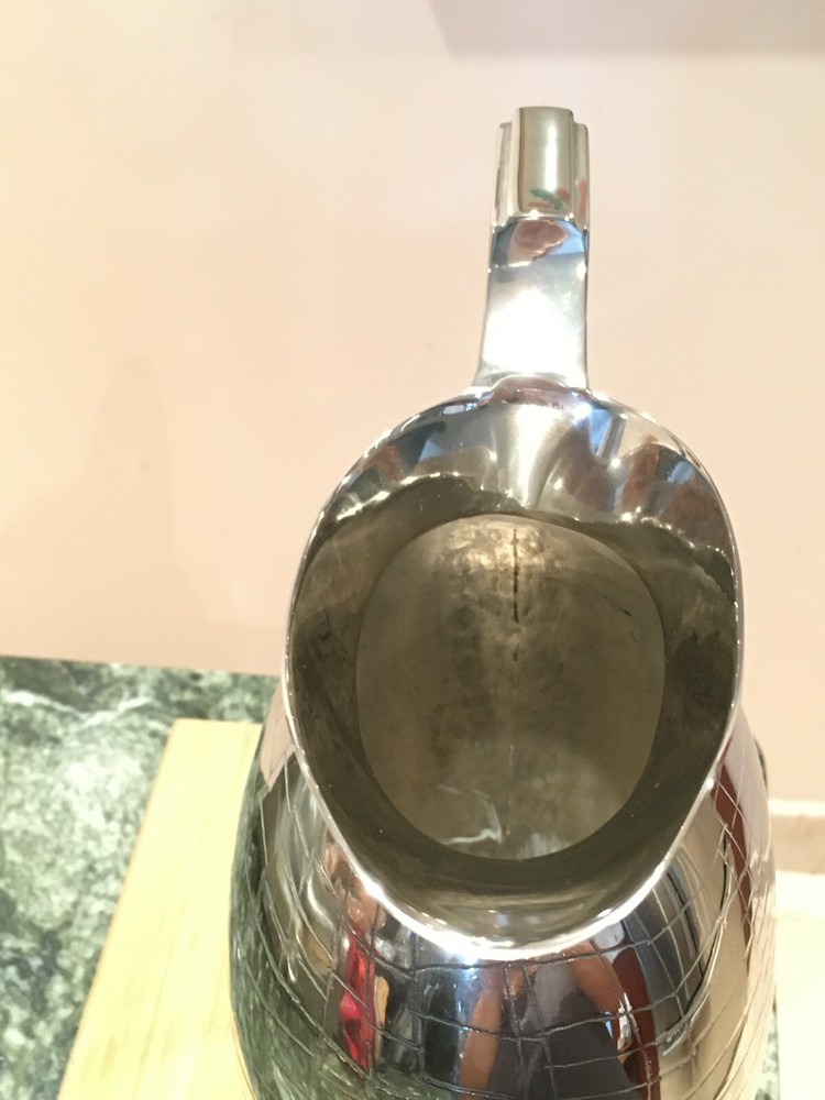 Vintage Rare Silver Plated Pitcher with Alligator Pattern