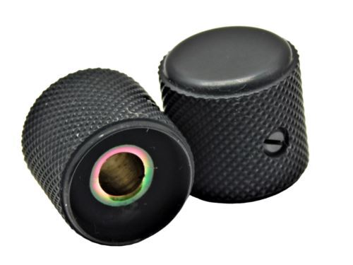 Tele Flat Top Barrel Knobs (Fits Solid Shaft) 2pc. Black