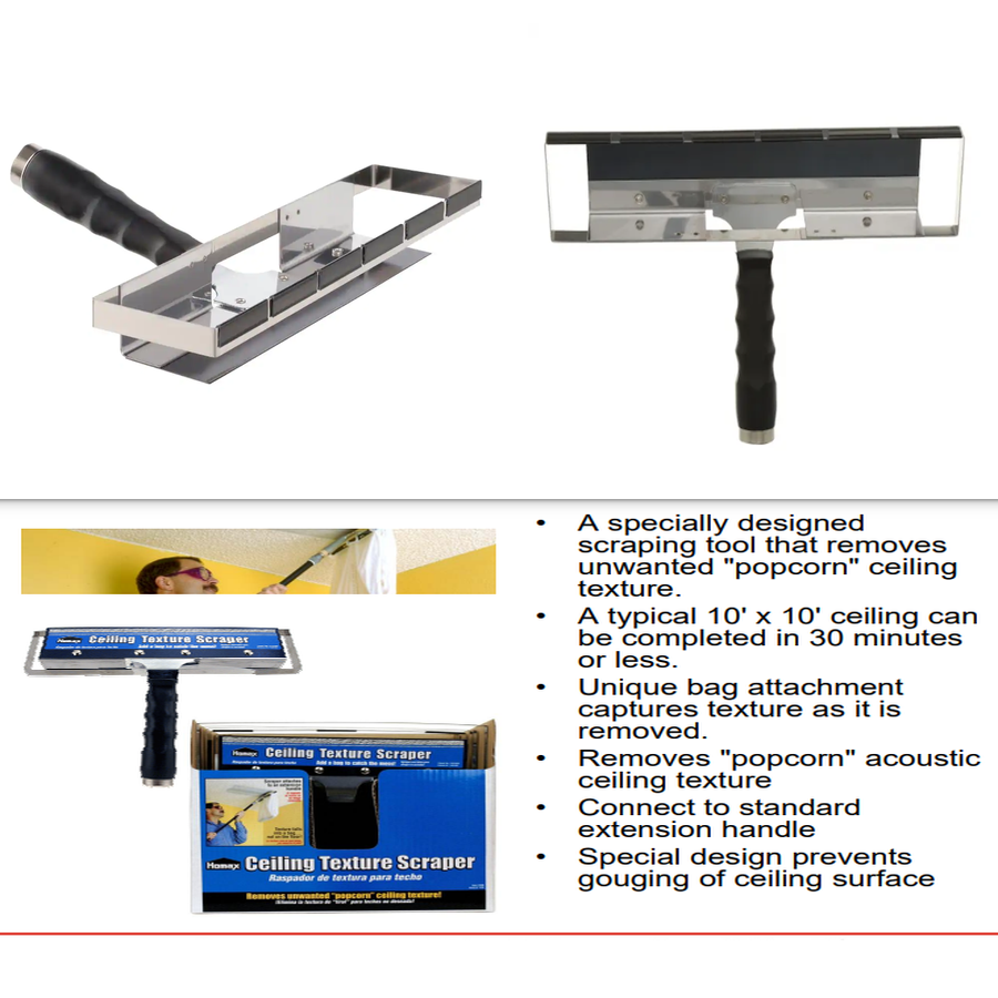 Ceiling Texture Scraper for Popcorn Ceiling Removal