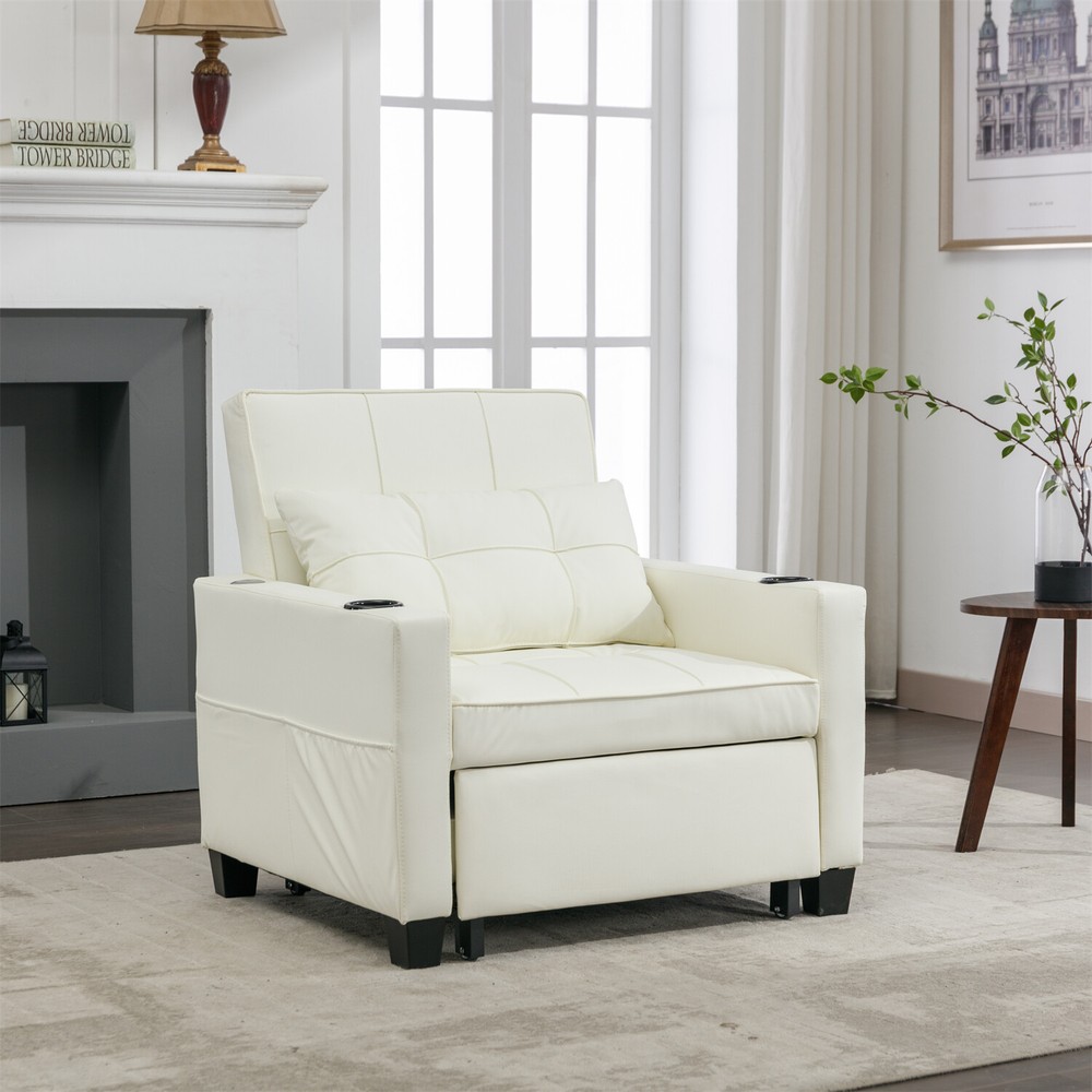 Convertible Sleeper Sofa Bed 3-in-1 Multi-Function Folding Sofa Bed w/ USB Ports