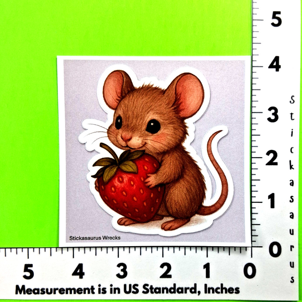 Cute Mouse & Strawberry Sticker Sheet