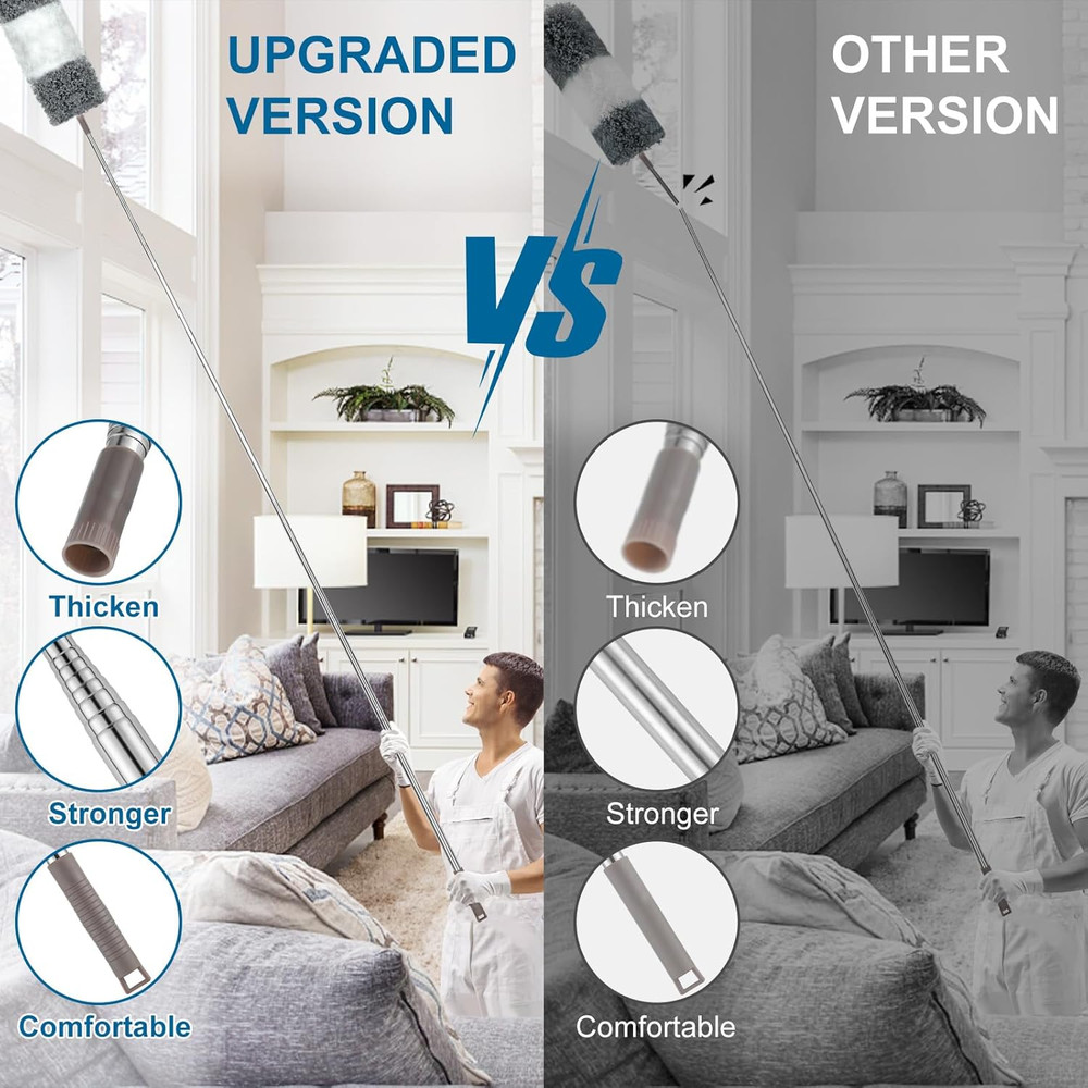 Microfiber Duster 4pc Extendable Pole 30-100 Inches