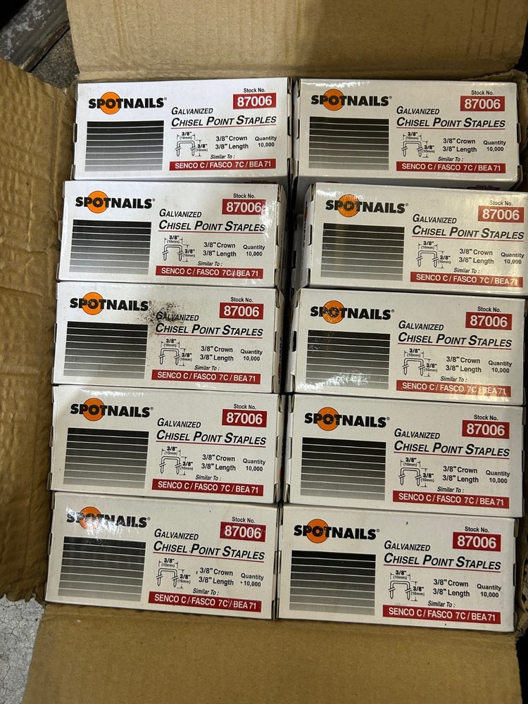 20x10M SPOTNAILS 87006 Chisel Point Staples Galvanized 71 Series Similar Senco C