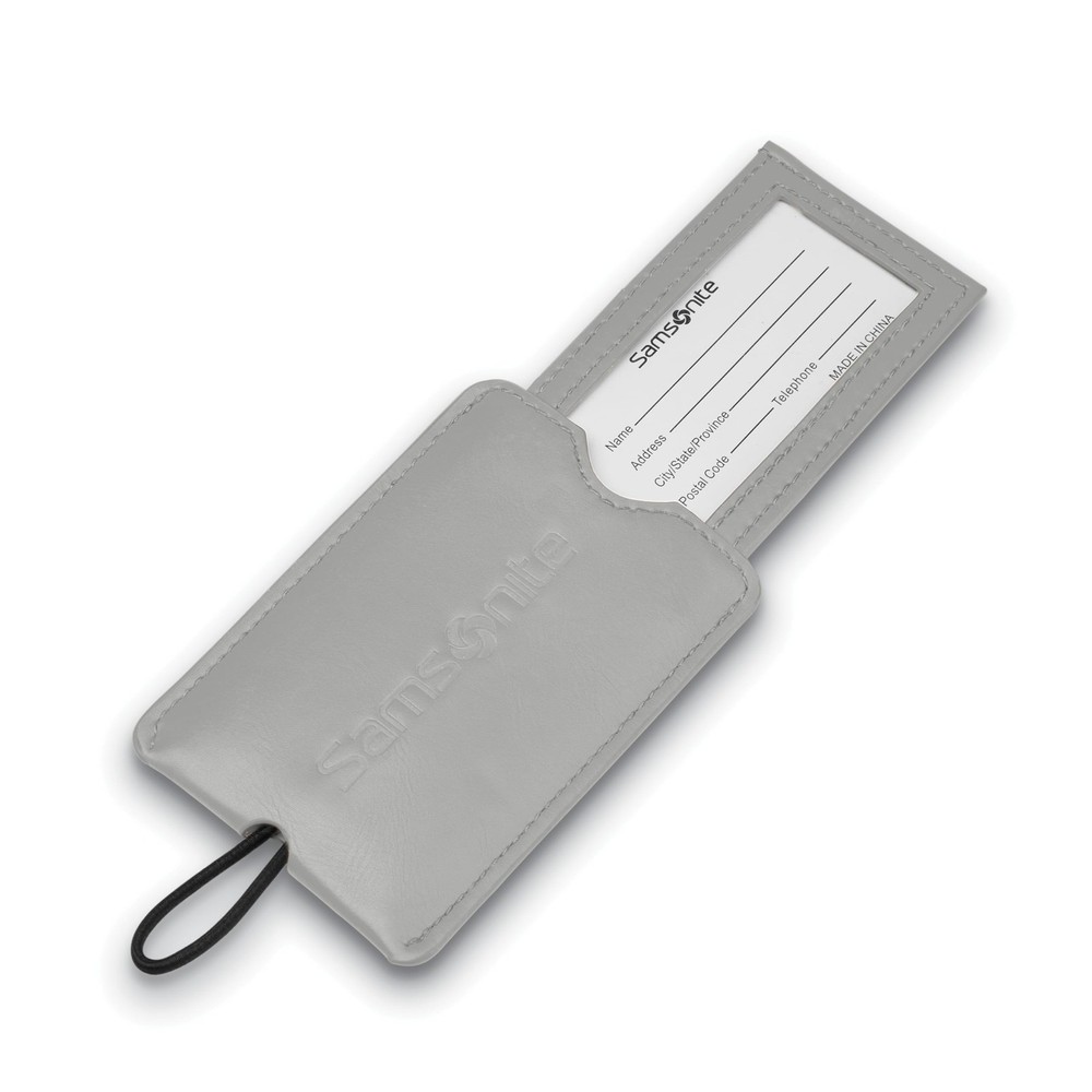 Samsonite 2-Pack Vinyl ID Tags, Light Grey