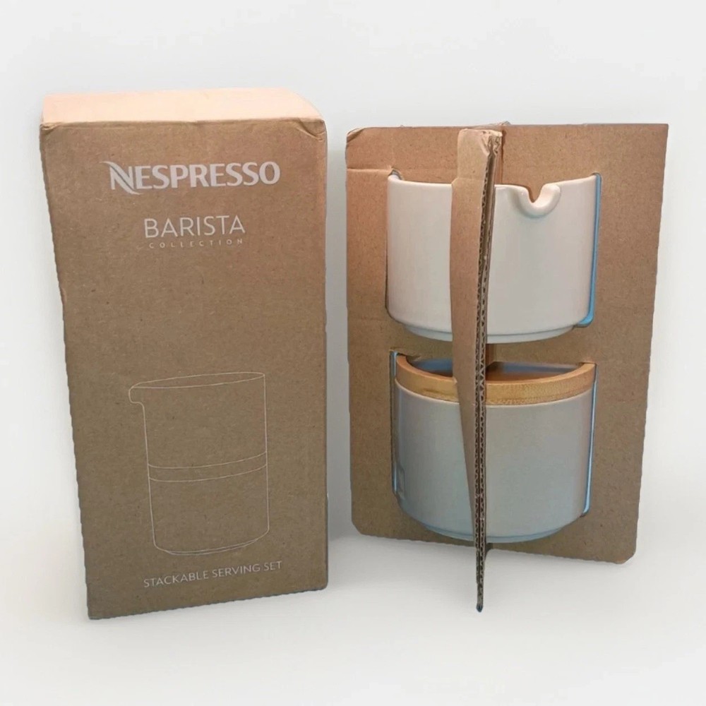 Nespresso Stackable Serving Set NIB Barista Collection Ceramic NEW