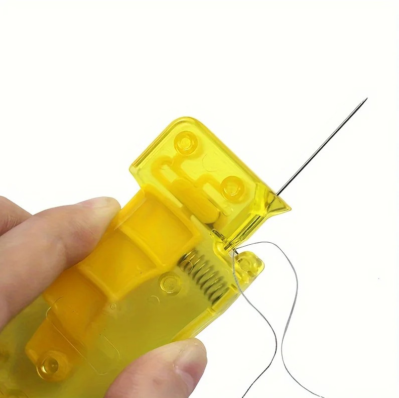 1pc Yellow Automatic Needle Threader Hand Sewing DIY Craft Tool - NEW