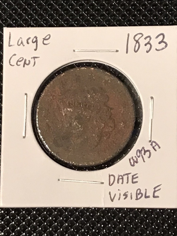 1833 Coronet Head  Large Cent   FR