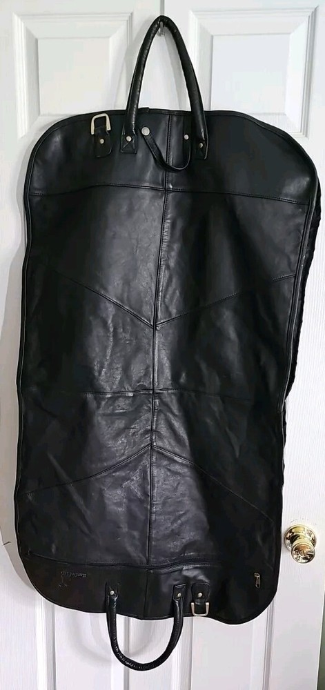 Hartford Life Black Leather Garment Bag