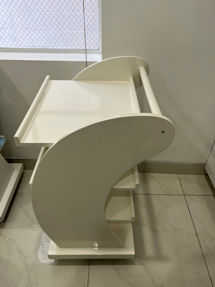 4 Tier White Rolling Shelving
