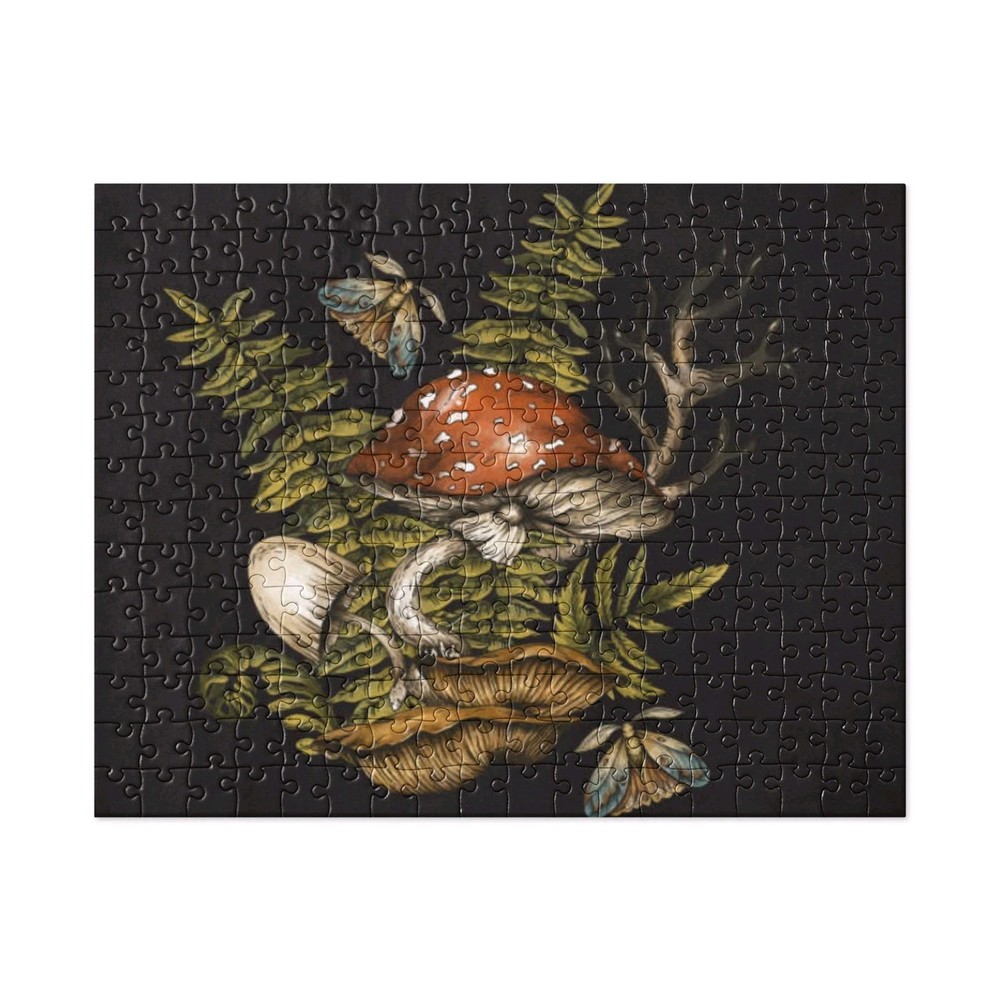 Dark Woody Mushrooms Jigsaw puzzle 252 pc