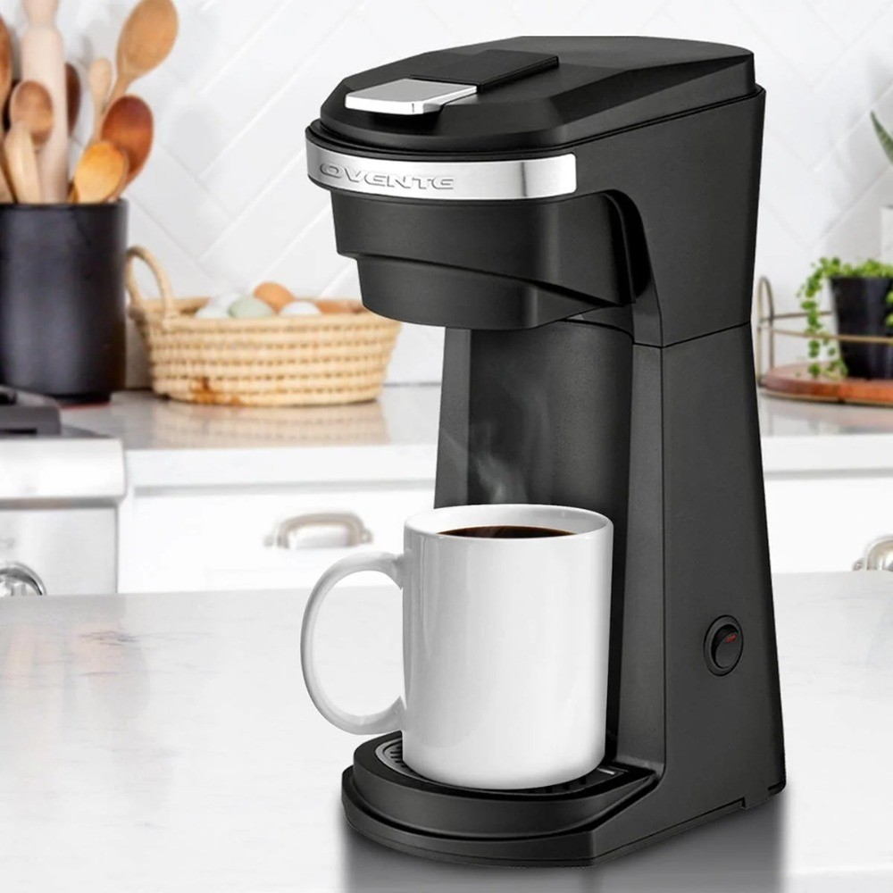 Single Serve Coffee Maker with One-Touch Control and Reusable Filter