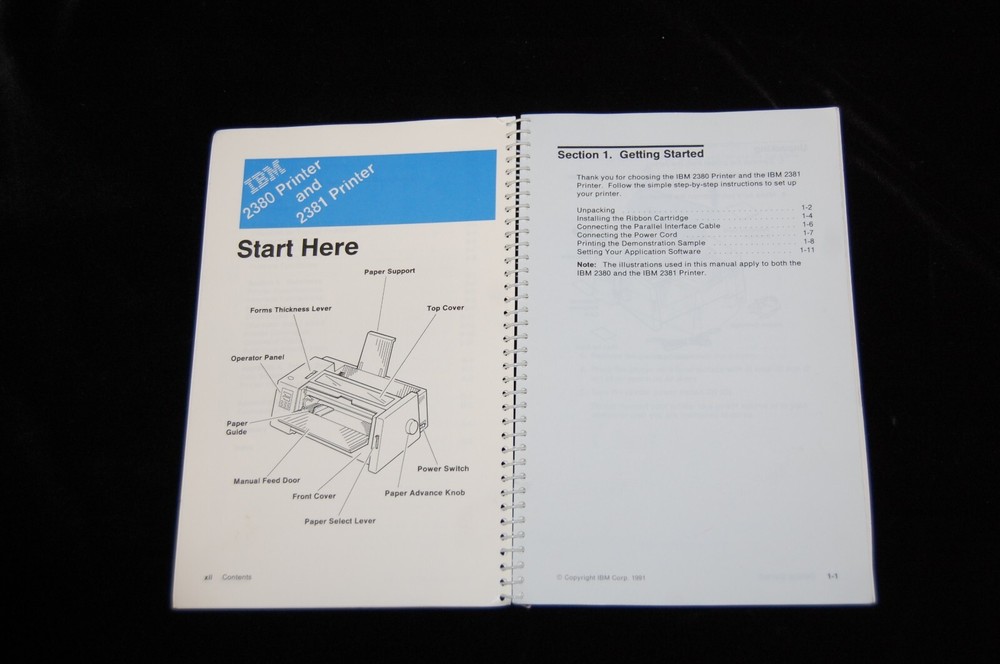 IBM Personal Printer Series II 2380 & 2381 User's Reference Guide Manual Used