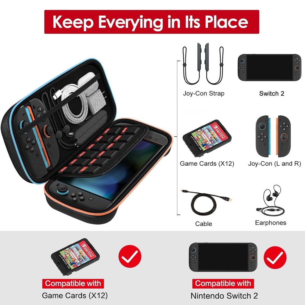 Brand New Nintendo Switch 2 Model2025 Carrying Case, Black