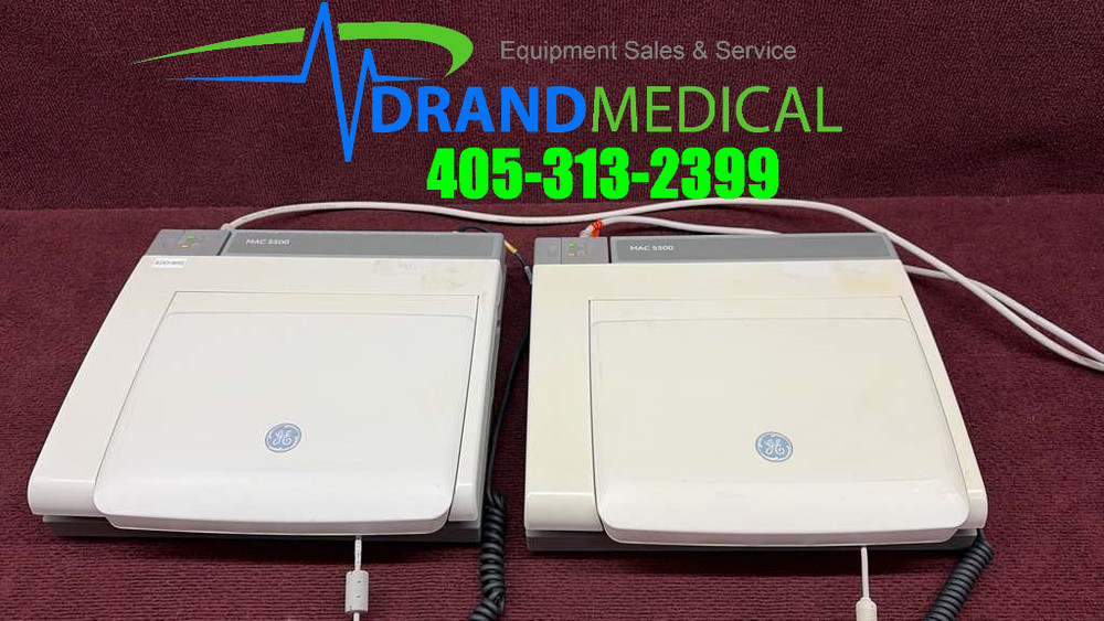 GE MAC 5500 System ECG/EKG Machine with module and barcode scanner