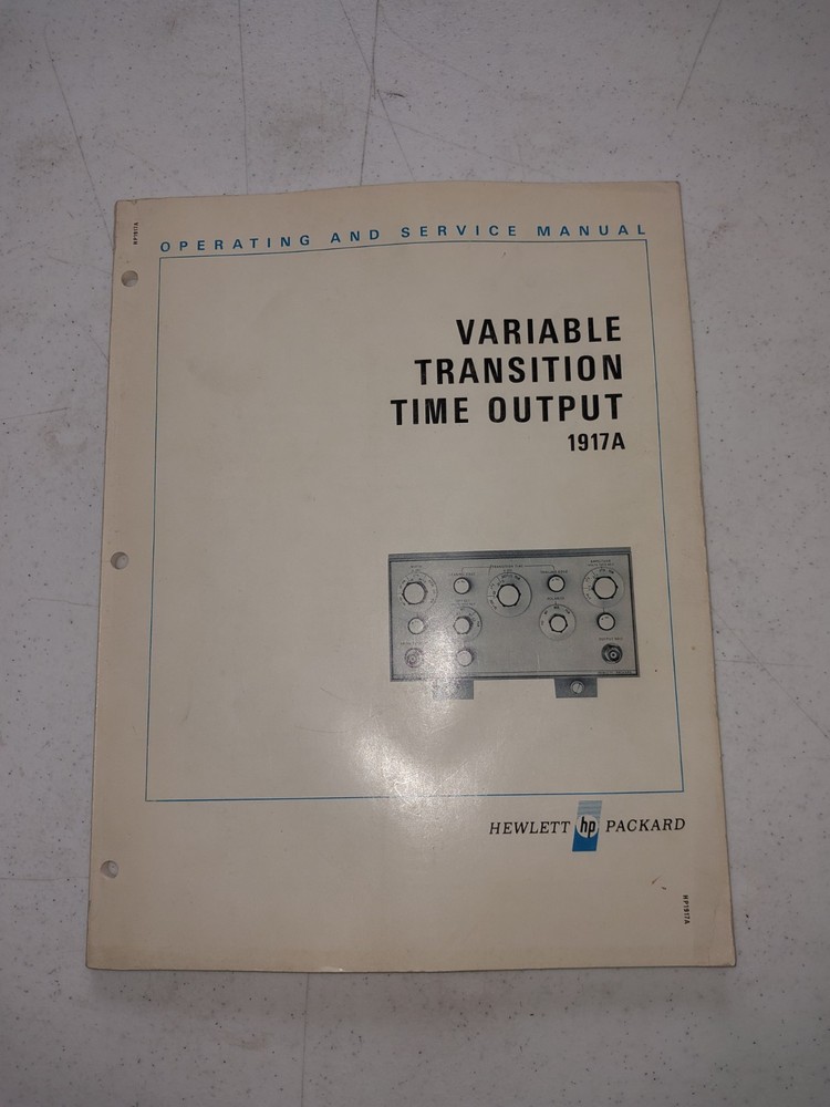 HP variable transition time output operating and service manual 01917-90901