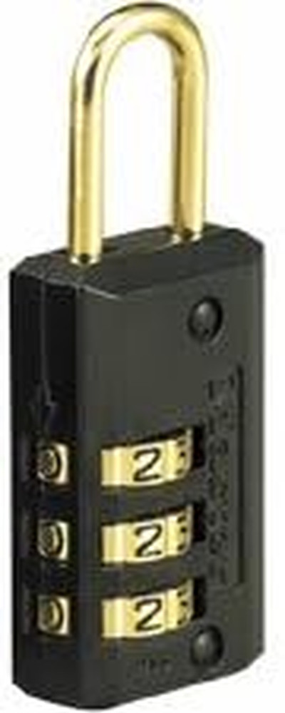 Black Combination Padlock, Indoor Gym Locker Lock with Customizable 3-Digit Code
