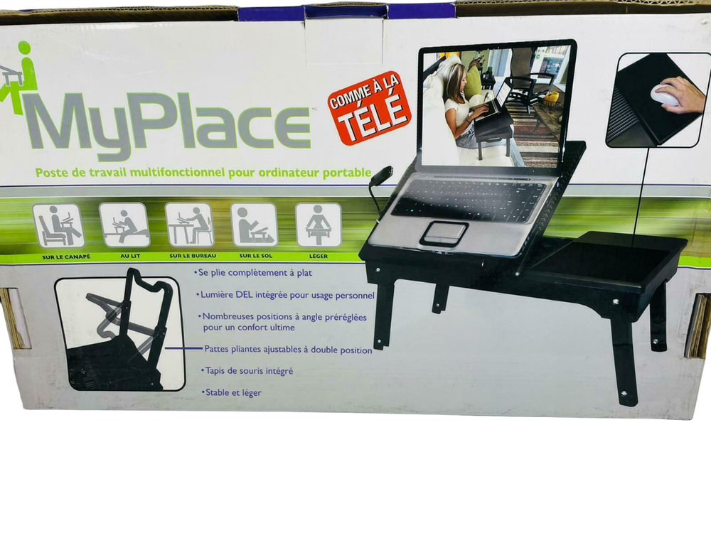 My Place Myplace Laptop Table Notebook Workstation Black