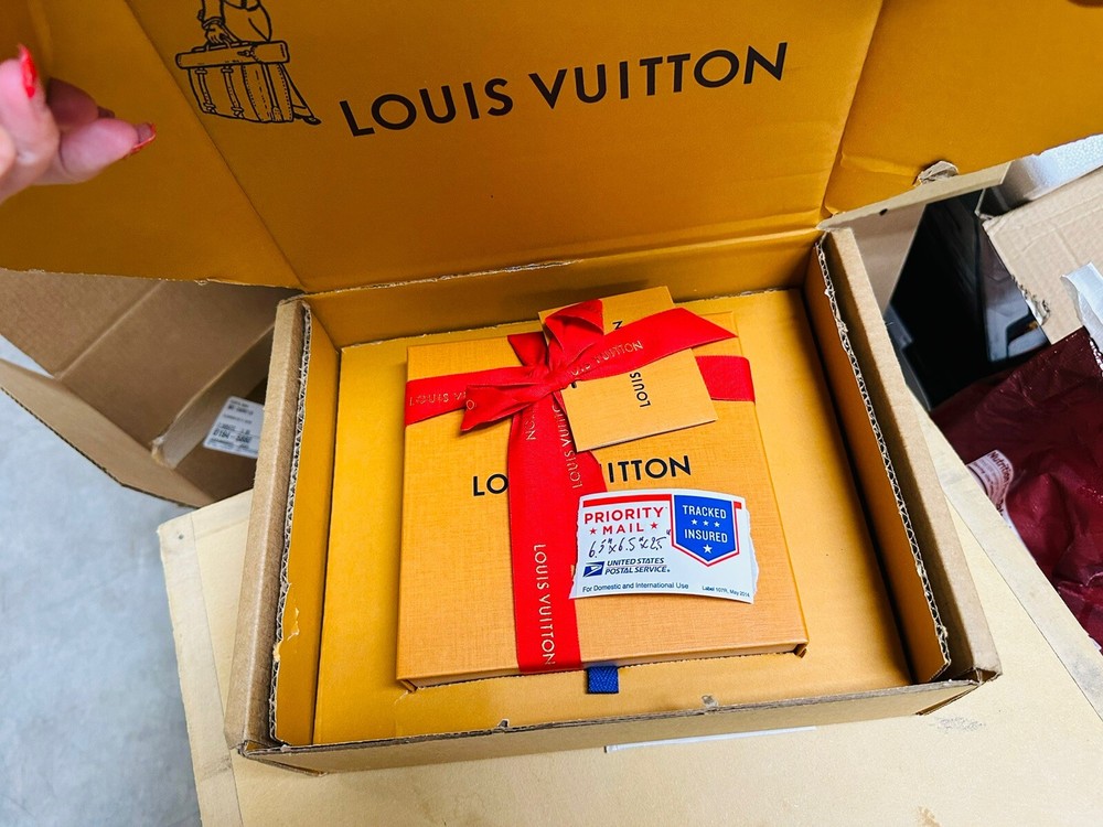 Louis Vuitton Gift Box Small Authentic 6.5*2.5” Empty Red Ribbon Envelope 7p Set