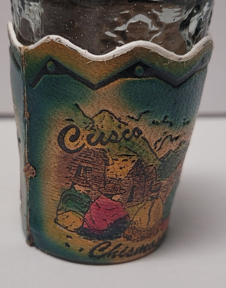 Peru Leather Wrapped Shot Glass