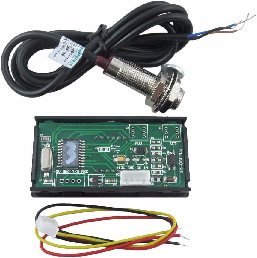 Digital LED Tachometer RPM Speed Meter with Sensor