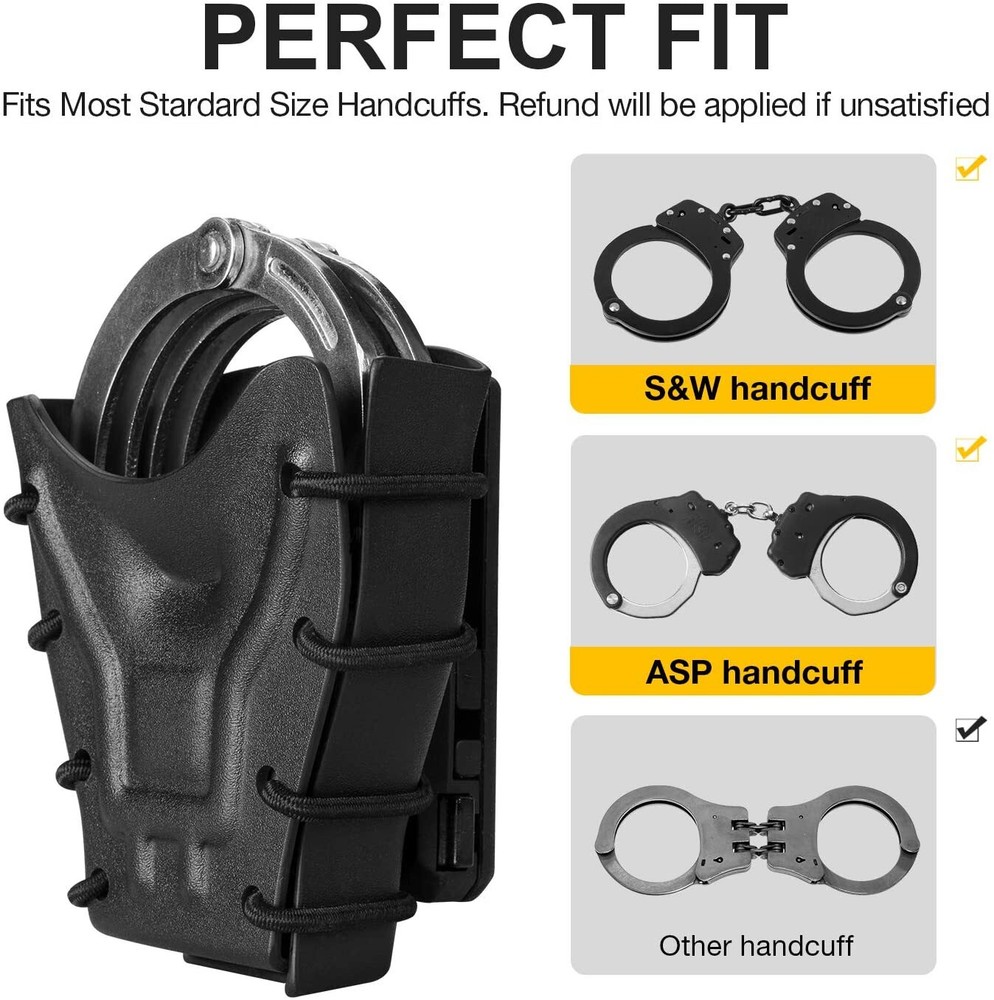 Kydex Belt Handcuff Case Fit Asp/Hinged/Chain/Folding Rigid Handcuff