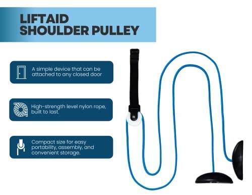 LiftAid Shoulder Pulley for Physical Therapy with Exercise Guide - Blue