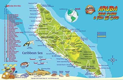 Aruba Dive Map & Reef Creatures Waterproof Fish Card