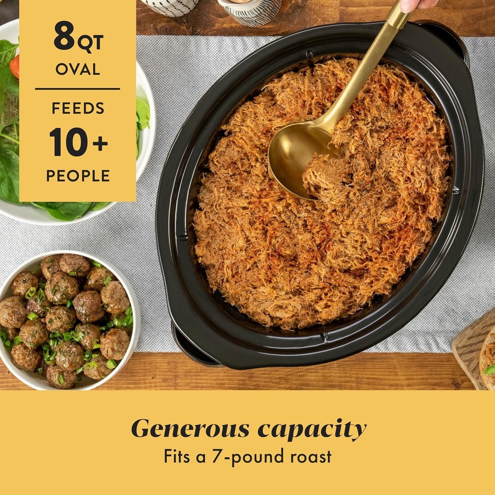Crock-Pot Large 8-Quart Programmable Slow Cooker with Auto Warm Setting Black