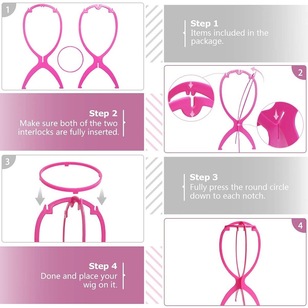 Head Stand Holder Hot Pink 3 pack